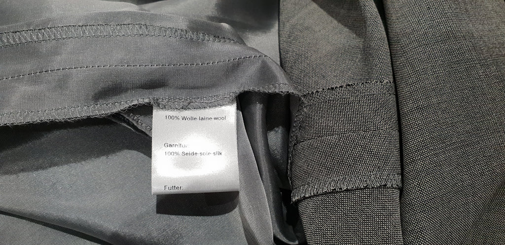 AKRIS Womens Grey Wool & Silk Trim Lined A-Line Lined Formal Skirt US12 F44 UK16