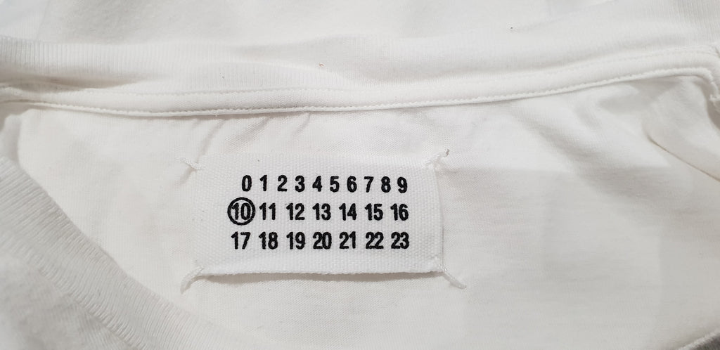 MAISON MARTIN MARGIELA White Cotton Floral Print Short Sleeve T-Shirt Tee Top