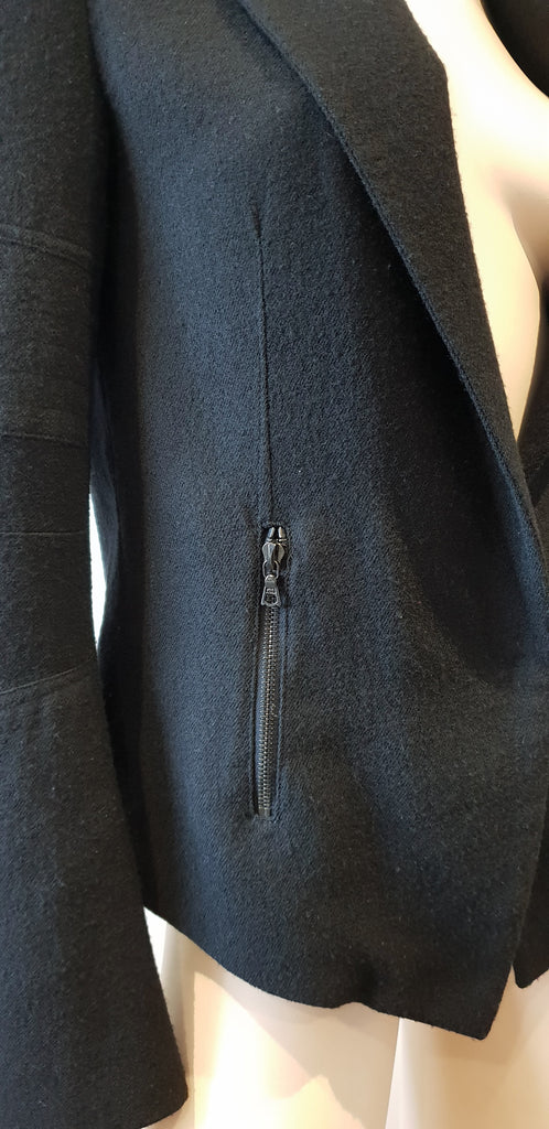 ALEXANDER WANG Black 100% Wool V Neckline Long Sleeve Blazer Jacket 6; UK10