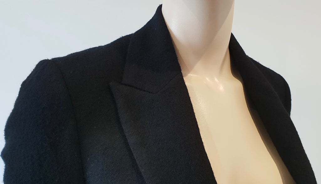 ALEXANDER WANG Black 100% Wool V Neckline Long Sleeve Blazer Jacket 6; UK10