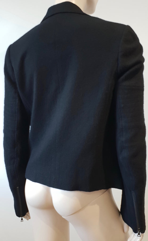 ALEXANDER WANG Black 100% Wool V Neckline Long Sleeve Blazer Jacket 6; UK10