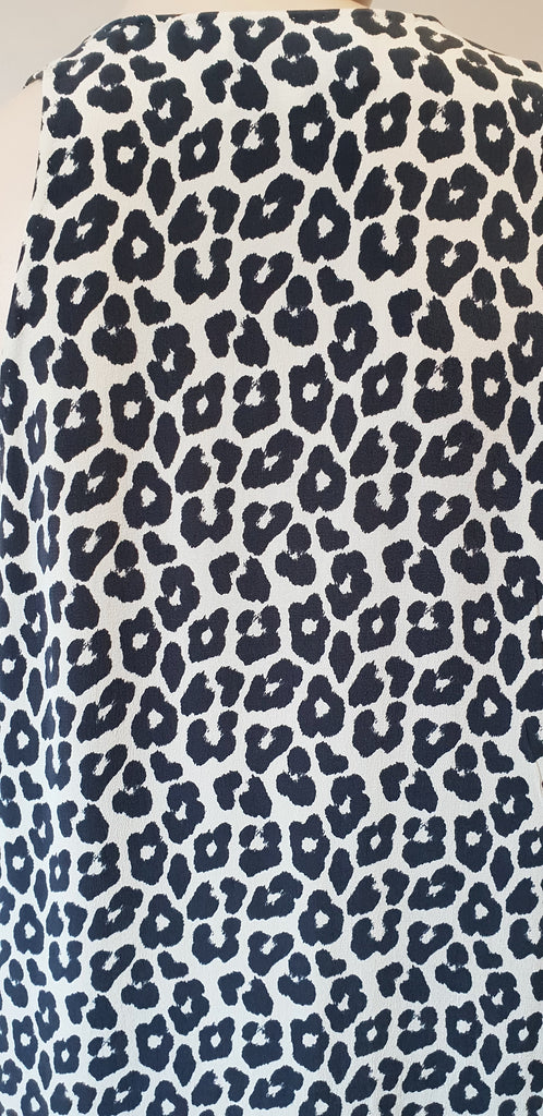 3.1 PHILLIP LIM Charcoal Grey & Cream Silk Animal Print Sleeveless Shift Dress 6