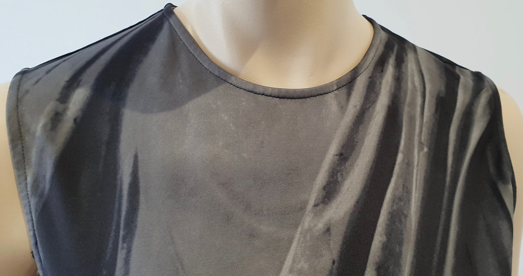 FELIPE OLIVERIA BAPTISTA Grey Black Abstract Print Fitted Stretch Bodycon Dress