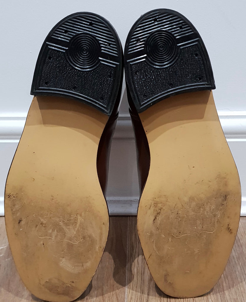 BTC TECNIC Made In England Chestnut Brown Leather Flat Chelsea Ankle Boots 6.5