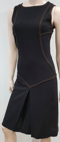 ALICE & OLIVIA STACEY BENDET Black V Neck Pleated Sleeveless Dress 6 UK10 BNWT