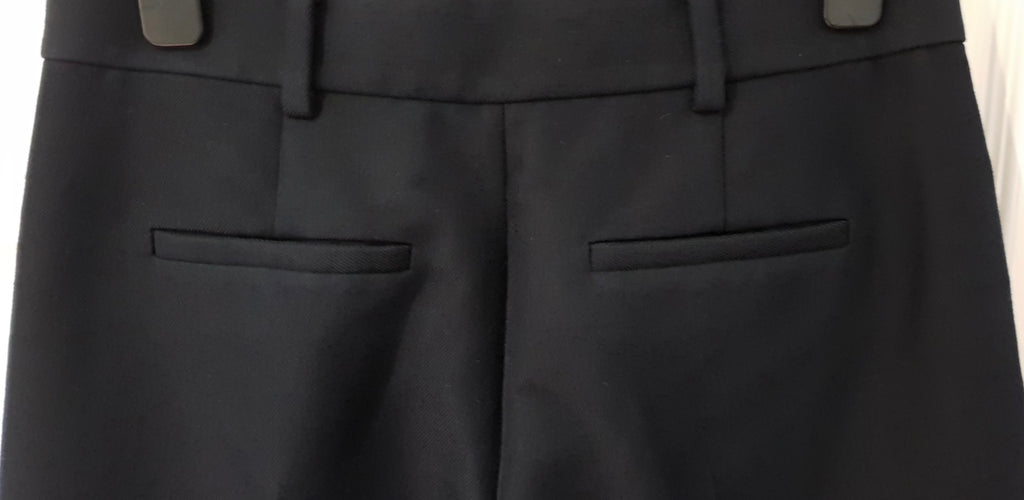 ALEXANDER WANG Wool Cotton Blend Distressed Leather Crop Trousers Pants 4 UK8