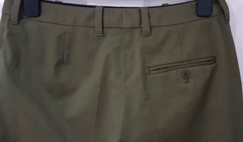 3.1 PHILLIP LIM Khaki Green Cotton Blend Tapered Crop Capri Trousers Pants 4 UK8