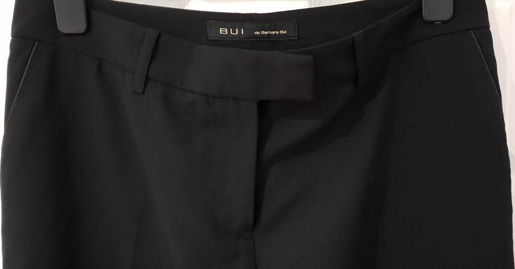 BUI DE BARBARA BUI Black Wool Stretch Straight Leg Formal Trousers Pants 40 UK12