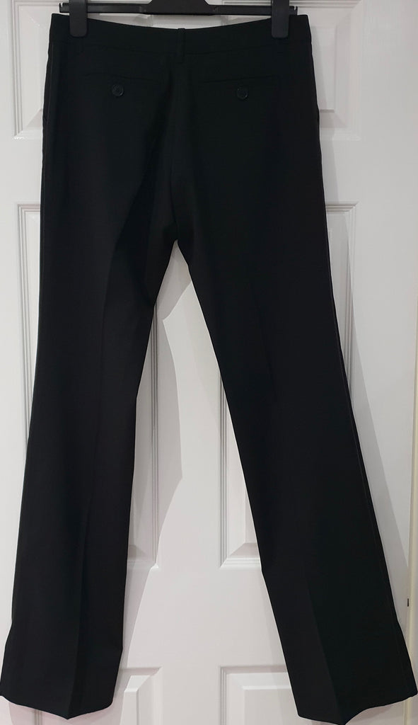 BUI DE BARBARA BUI Black Wool Stretch Straight Leg Formal Trousers Pants 40 UK12