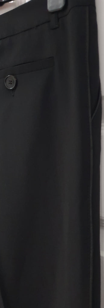 BUI DE BARBARA BUI Black Wool Stretch Straight Leg Formal Trousers Pants 40 UK12