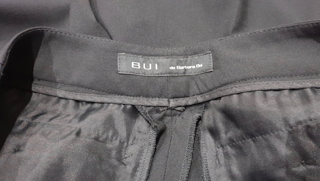 BUI DE BARBARA BUI Black Wool Stretch Straight Leg Formal Trousers Pants 40 UK12
