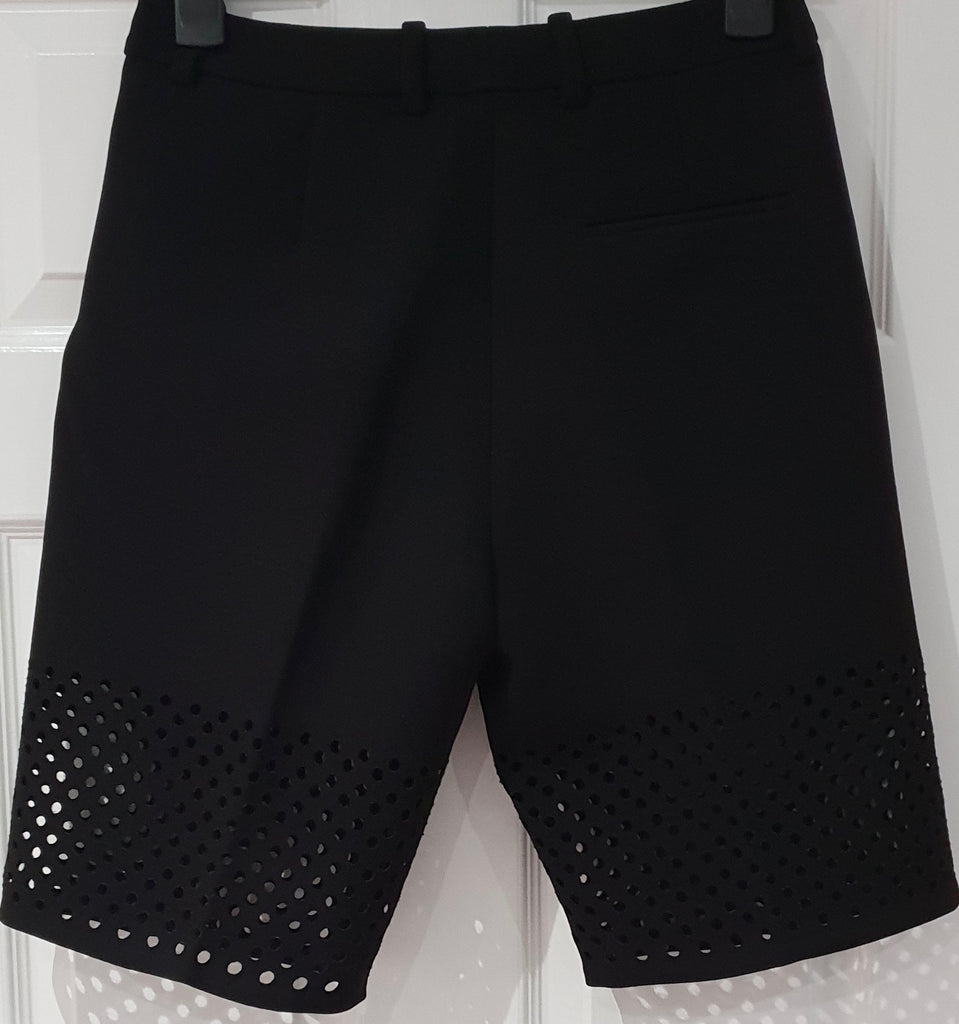 3.1 PHILLIP LIM Women's Black Perforated Hemline Formal Lined Shorts US2 UK6