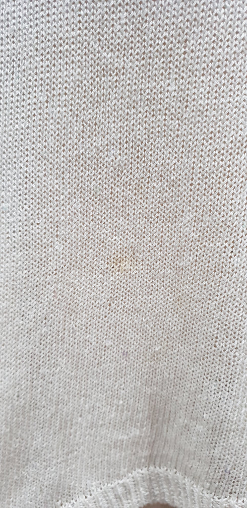 BRUNELLO CUCINELLI Cream Linen & Silk Sequin Embellished Jumper Sweater Top M