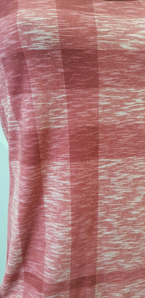 BURBERRY BRIT Red & Cream Cotton Check Printed Short Sleeve T-Shirt Top XS BNWT