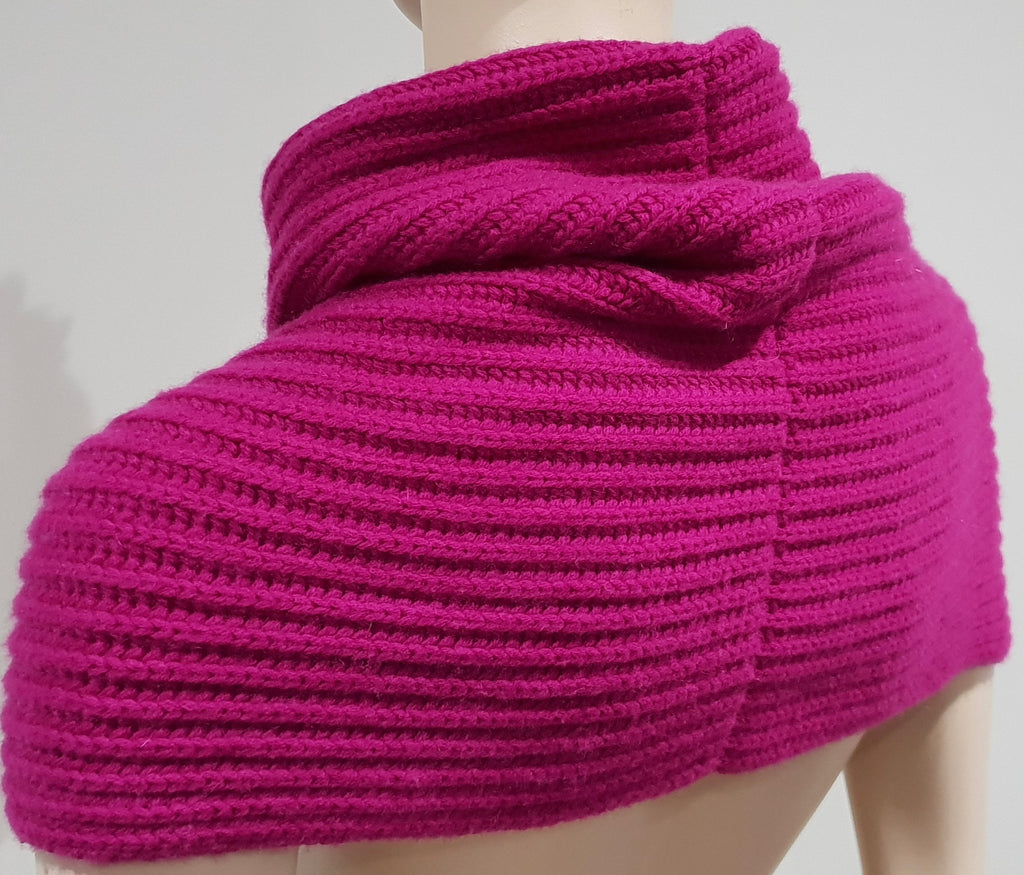 NEIMAN MARCUS CASHMERE COLLECTION Womens Pink Cashmere Ribbed Draped Snood Scarf