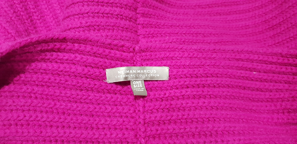 NEIMAN MARCUS CASHMERE COLLECTION Womens Pink Cashmere Ribbed Draped Snood Scarf