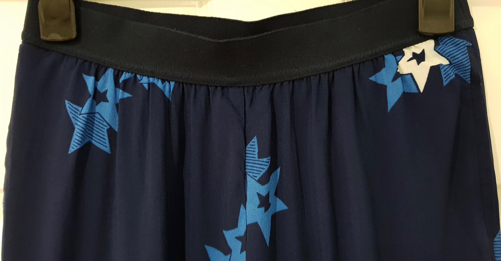 SEE BY CHLOE Blue Star Print Long Sleeve Blouse Top Elastic Waist Trousers UK12