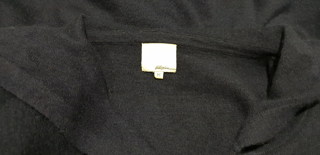 3.1 PHILLIP LIM Navy Blue Cashmere Tie Neck Hooded Short Length Jumper Sweater M