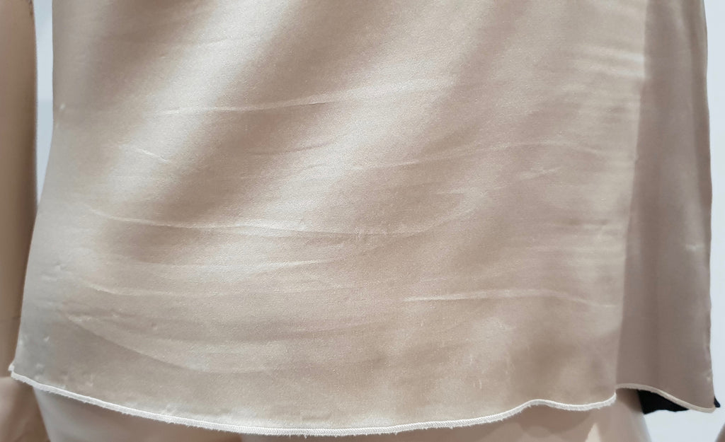 3.1 PHILLIP LIM Cream & Midnight Blue Black Silk Wool Pleated Sleeveless Top S