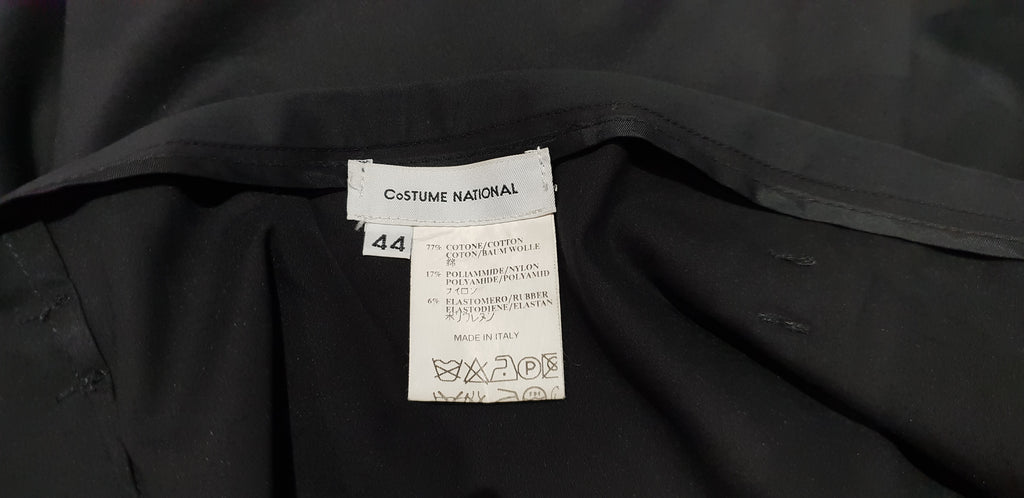 COSTUME NATIONAL Women's Black Cotton Blend Tie Waist Draped Skirt IT44 UK12