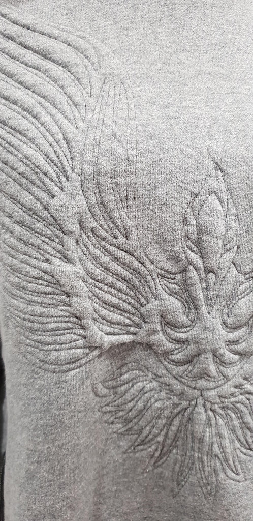 3.1 PHILLIP LIM Grey Cotton Quilted Phoenix Side Zip Casual Sweater Sweatshirt M