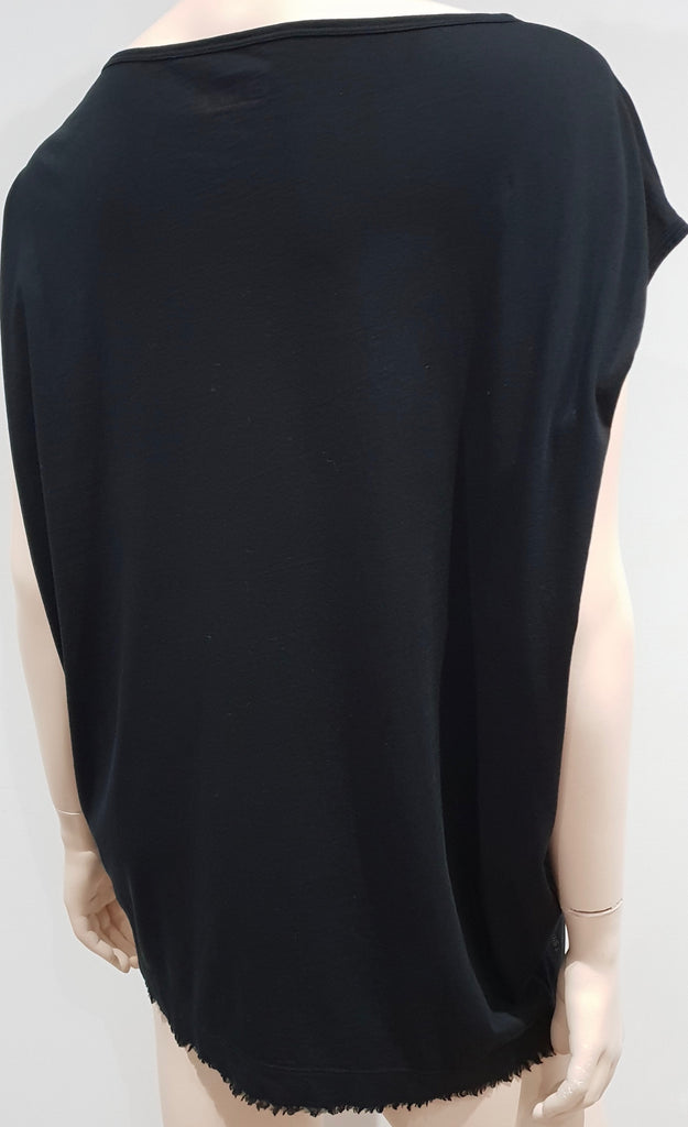 BUI DE BARBARA BUI Black Cotton Silver Gold Eagle Print Short Sleeve T-Shirt Tee