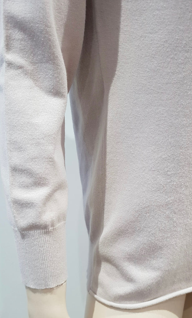 FARHI NICOLE FARHI Dusky Pink Scoop Neck 3/4 Sleeve Fine Knit Jumper Sweater Top