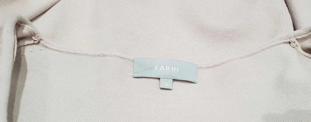 FARHI NICOLE FARHI Dusky Pink Scoop Neck 3/4 Sleeve Fine Knit Jumper Sweater Top