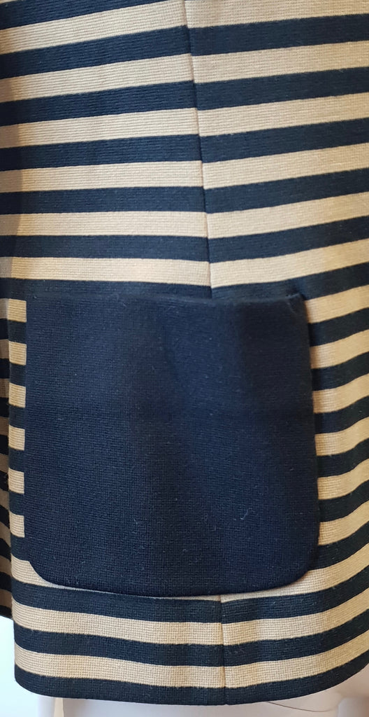 SOMERSET BY ALICE TEMPERLEY Women's Brown & Black Stripe Boxy Blazer Jacket UK10