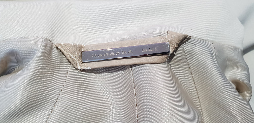 BARBARA BUI Beige Cotton Blend Collared Belted Long Sleeve Lined Jacket 38 UK10