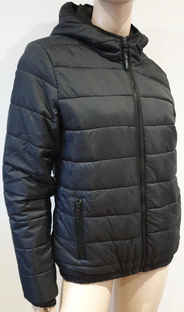 PURITY ACTIVE Midnight Navy Blue Zip Fasten Hooded Quilted Padded Casual Jacket