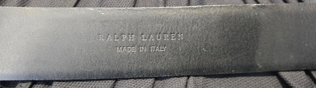 RALPH LAUREN Made In Italy Black Patent Leather Buckle Fastened Belt Sz:L