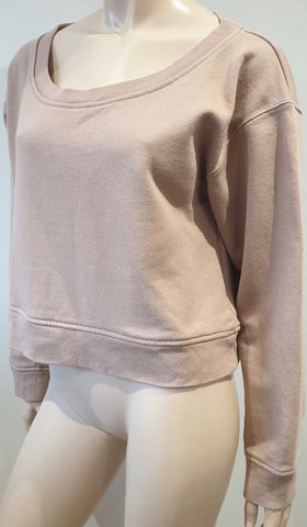 ABERCROMBIE & FITCH White Cotton Zip Fastened Long Sleeve Hoodie Sweater Top L
