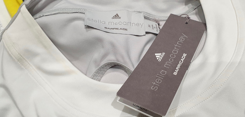 STELLA MCCARTNEY ADIDAS White & Grey Floral Activewear T-Shirt Tee Top M BNWT