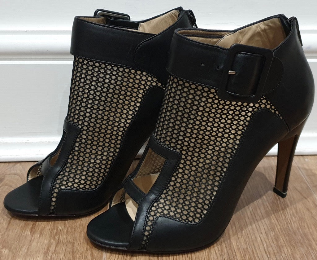 NICHOLAS KIRKWOOD Black Leather Mesh Cage Shoe Boots - Worn Once! EU36 UK3