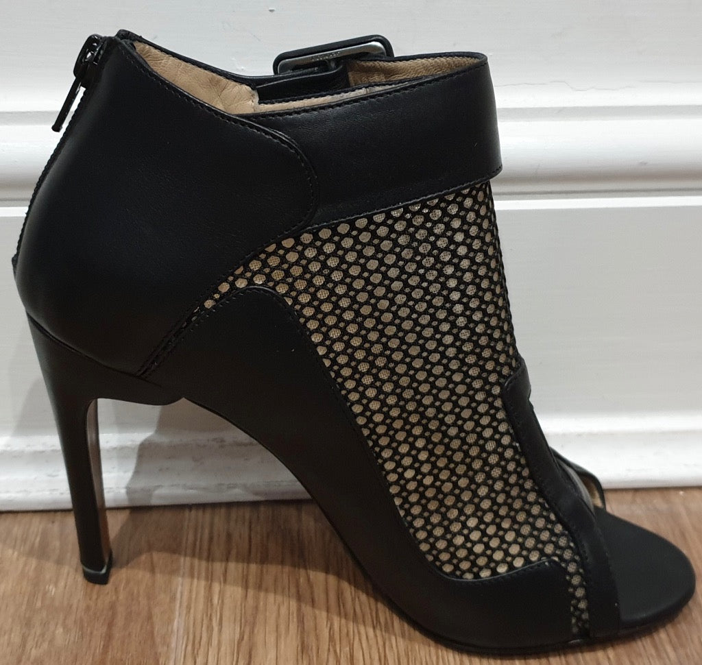 NICHOLAS KIRKWOOD Black Leather Mesh Cage Shoe Boots - Worn Once! EU36 UK3