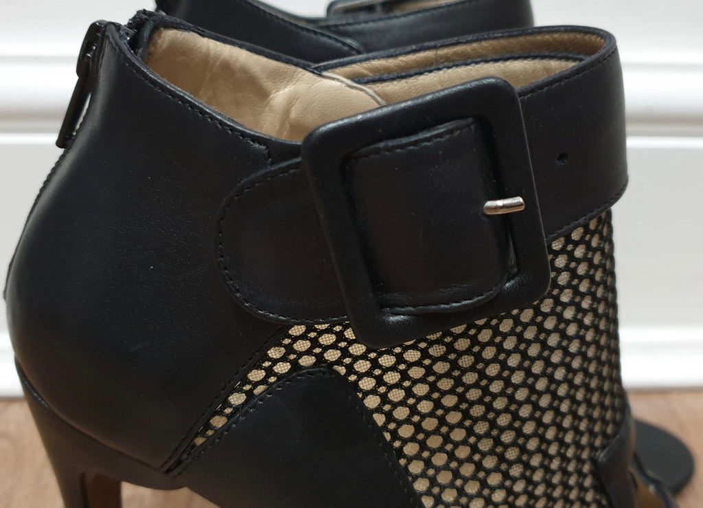 NICHOLAS KIRKWOOD Black Leather Mesh Cage Shoe Boots - Worn Once! EU36 UK3