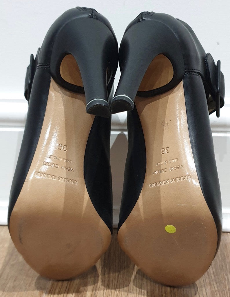 NICHOLAS KIRKWOOD Black Leather Mesh Cage Shoe Boots - Worn Once! EU36 UK3