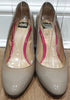 D&G DOLCE & GABBANA Beige Leather Patent High Stiletto Heel Pumps Shoes EU37 UK4