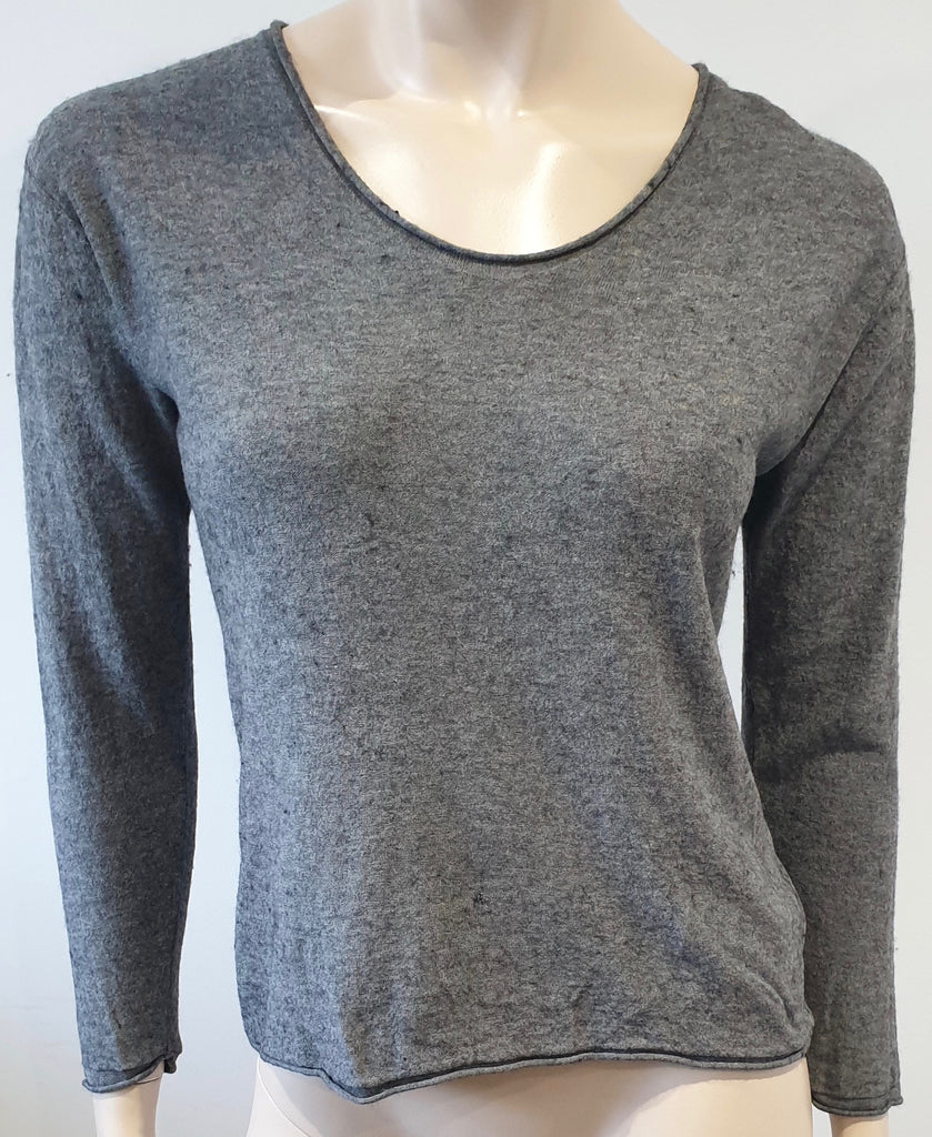 T ALEXANDER WANG Grey Wool Silk Blend Bobbled Effect Jumper Sweater Top XS