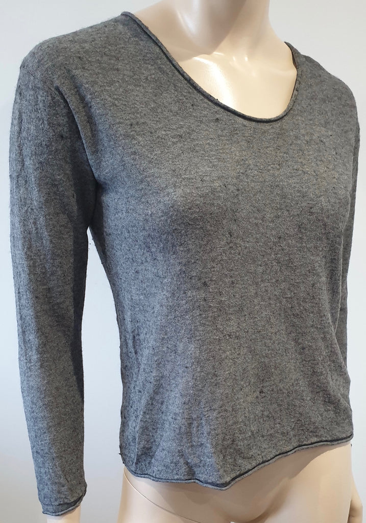 T ALEXANDER WANG Grey Wool Silk Blend Bobbled Effect Jumper Sweater Top XS