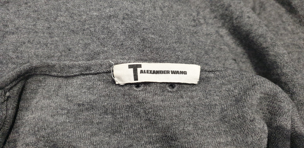 T ALEXANDER WANG Grey Wool Silk Blend Bobbled Effect Jumper Sweater Top XS