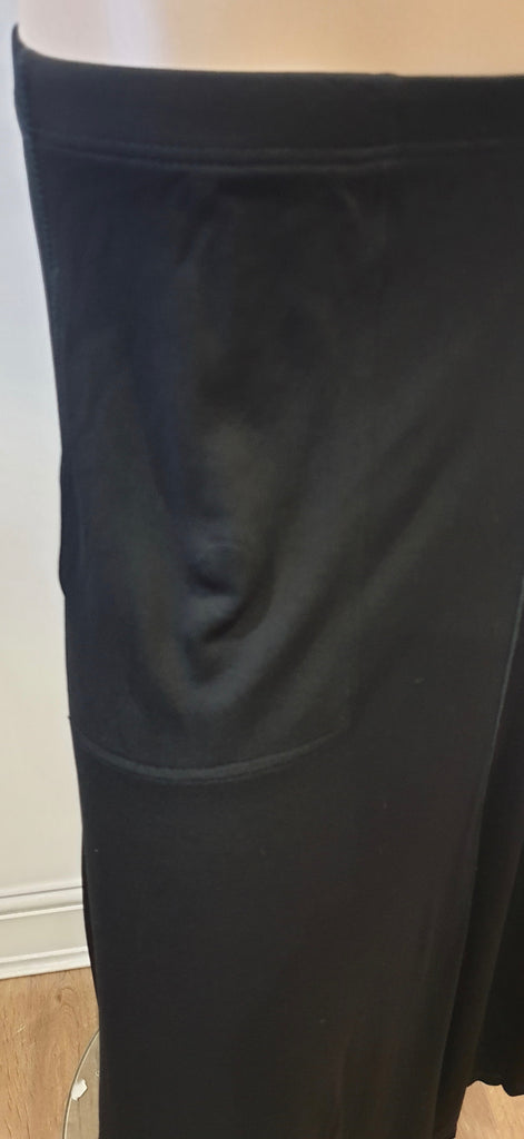 SONIA RYKIEL PARIS Women's Black Elasticated Waist Gently Flared Midi Skirt M