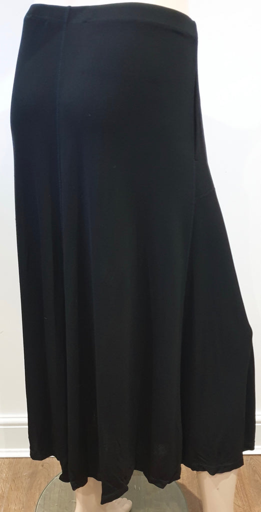 SONIA RYKIEL PARIS Women's Black Elasticated Waist Gently Flared Midi Skirt M