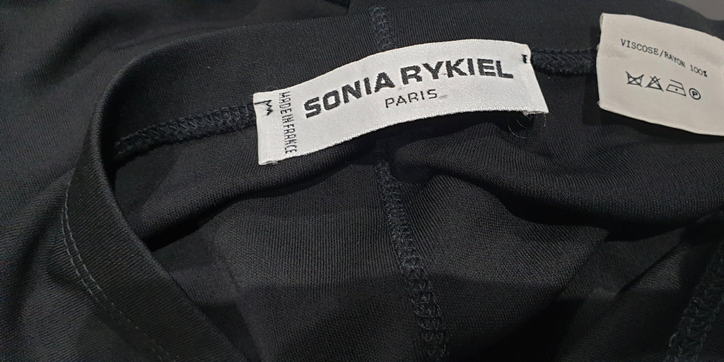 SONIA RYKIEL PARIS Women's Black Elasticated Waist Gently Flared Midi Skirt M