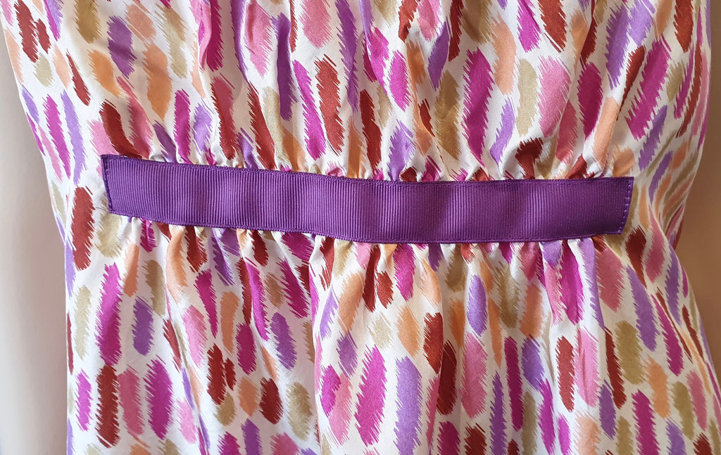 ANNA SUI For ANTHROPOLOGIE Multi Colour Silk Abstract Print Sleeveless Cami Top