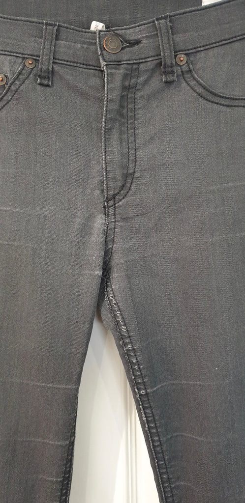 RAG & BONE Charcoal Grey Cotton Blend Distressed Skinny Jeans Trousers Pants 30