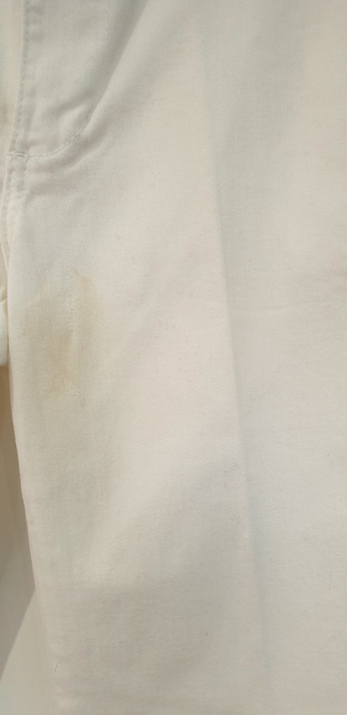 TORY BURCH White Cotton Stretch High Rise Wide Flare Leg Jeans Trousers Pants 27