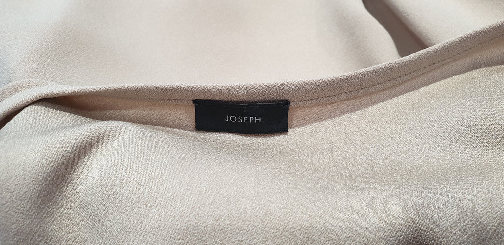 JOSEPH Beige Crepe Round Neck Sleeveless Long Length Cami Blouse Top 40 UK12