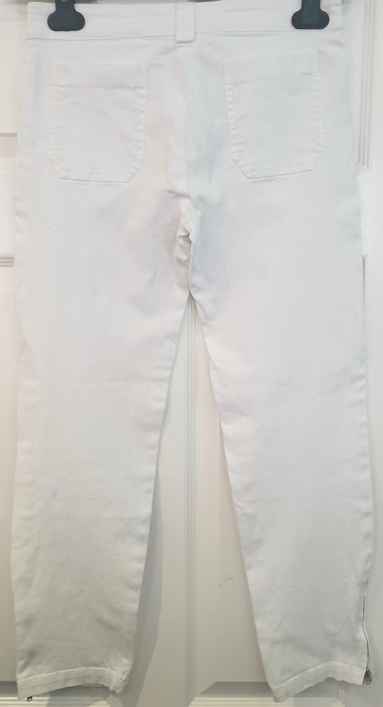 BALENCIAGA PANTS White Cotton Stretch Slim Capri Jeans Trousers Pants FR38 UK10